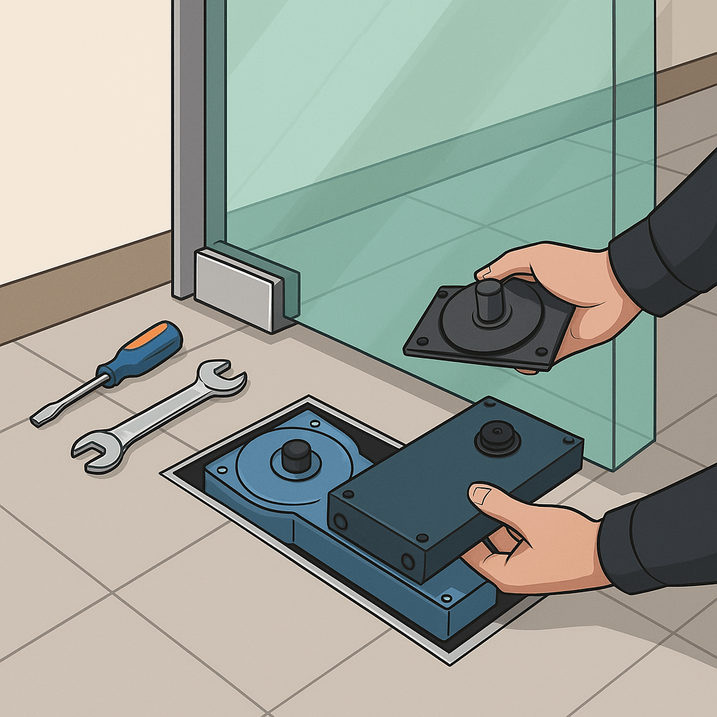 glass door floor machine replacement